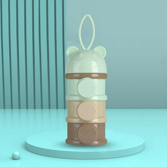 Milk Powder Dispenser, Portable Formula Container, Multi-Compartment Sealed Storage Box for Travel, BPA-Free Durable Plastic with Color-Coded Lids and Easy-Clean Design