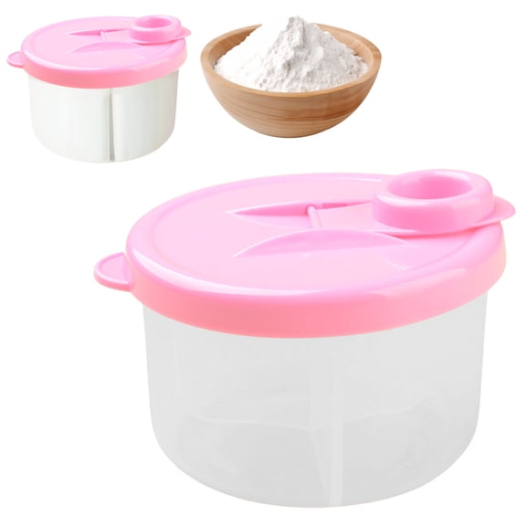 Milk Powder Dispensers,Formula Dispenser On The Go, Non-Spill Rotating Three-Compartment Formula Container to Go, Milk Powder Snack Container for Travel, Pink