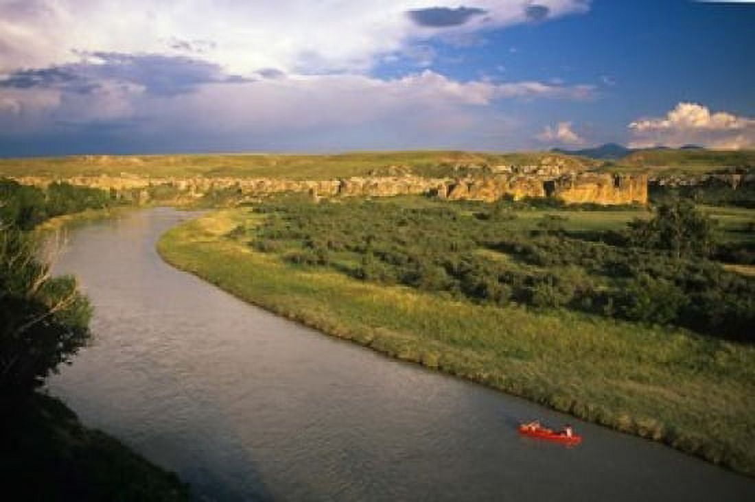 Milk River at Writing On Stone Provincial Park Alberta Canvas Art - Chuck Haney  DanitaDelimont (26 x 18)