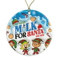 thumbnail image 1 of Milk for Santa Ornament - Elf Tested Christmas Ornament - Santa's Helper Holiday Décor - Cute 2024 Keepsake Ornament Ceramic Ornament - 3 Inch Christmas Tree Round Ornament ORNW0147, 1 of 5