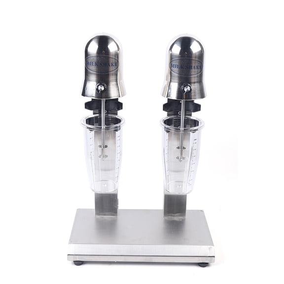 Milk Shaker, Double Head Milkshake Maker 110V, Quiet Motor, Stainless Steel Construction, Commercial Grade for Cafe