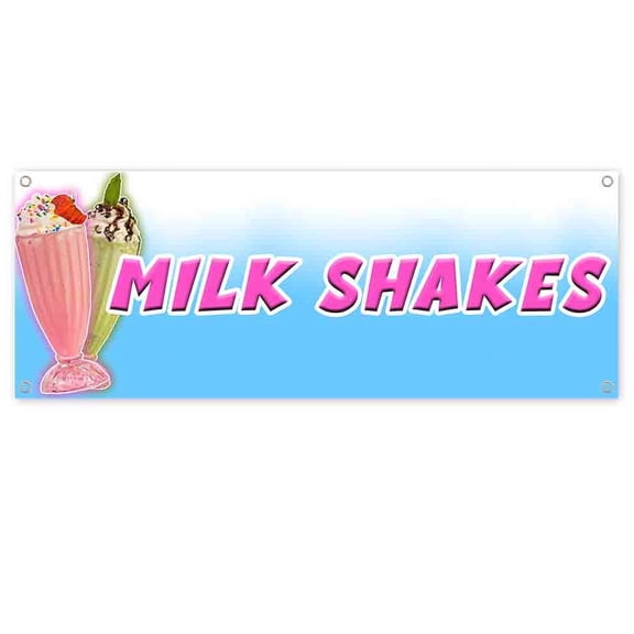 Milk Shakes 13 oz Vinyl Banner With Metal Grommets