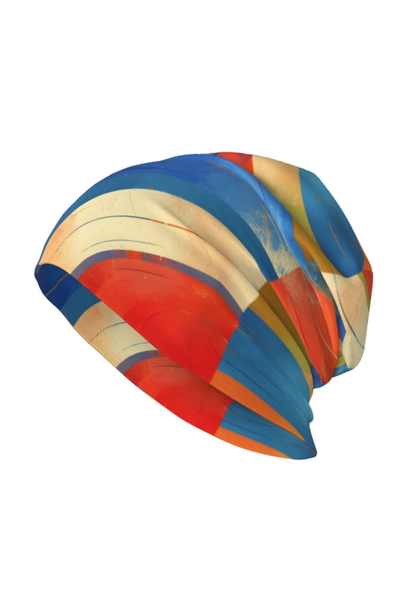 Milk Silk Knitted Pullover Hat 1110.6in Double Layer Design Strong Sweat Absorption For Daily Exercise Travel Indianred Tie-Dye Background Vibrant Colors And Swirling Patterns