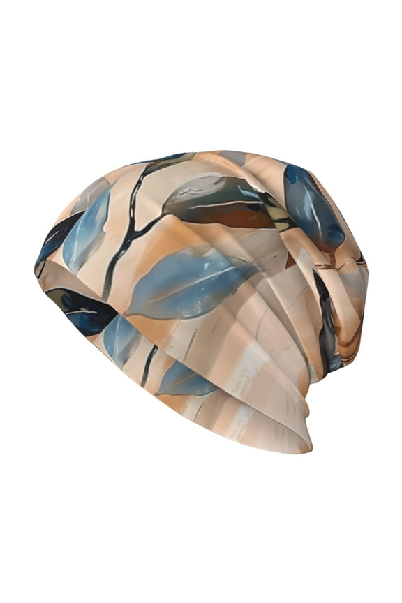 Milk Silk Knitted Pullover Hat 1110.6in Double Layer Design Strong Sweat Absorption For Daily Exercise Travel Abstract Leaves (8)