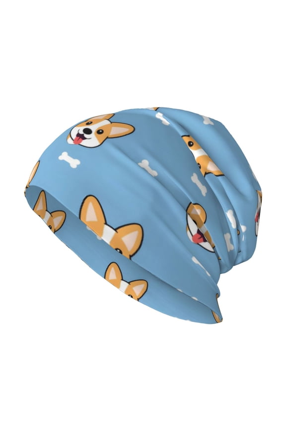 Milk Silk Knitted Pullover Hat 1110.6in Double Layer Design Strong Sweat Absorption For Daily Exercise Travel Animal Dog Cartoon Pattern With Bones