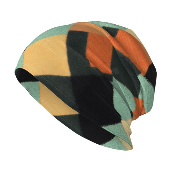 Milk Silk Knitted Pullover Hat 1110.6in Double Layer Design Strong Sweat Absorption For Daily Exercise Travel Argyle Plaid Lightcoral_3