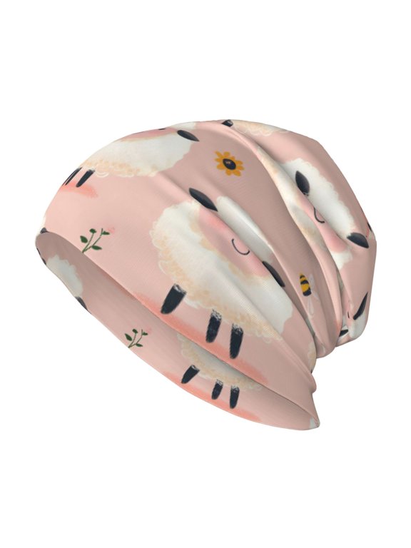 Milk Silk Knitted Pullover Hat 1110.6in Double Layer Design Strong Sweat Absorption For Daily Exercise Travel Cartoon Sheep