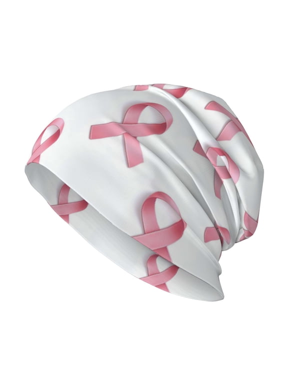 Milk Silk Knitted Pullover Hat 1110.6in Double Layer Design Strong Sweat Absorption For Daily Exercise Travel Classic Pink Ribbon Pattern