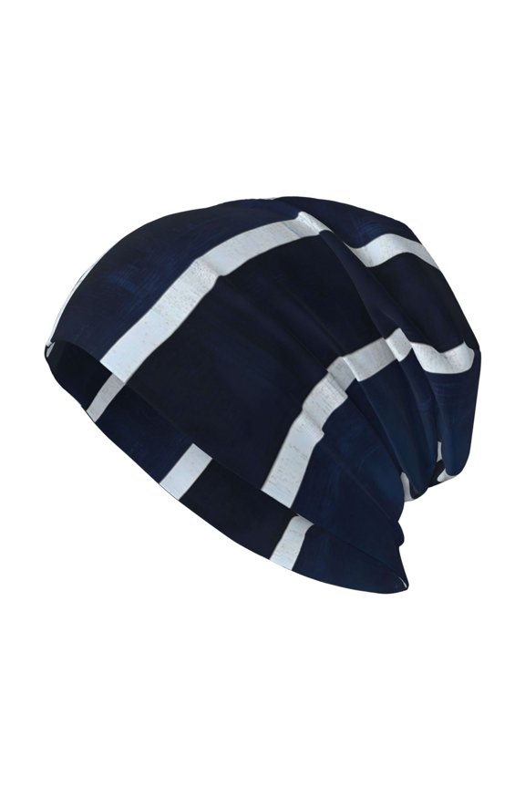 Milk Silk Knitted Pullover Hat 1110.6in Double Layer Design Strong Sweat Absorption For Daily Exercise Travel Darkblue Stripe_2