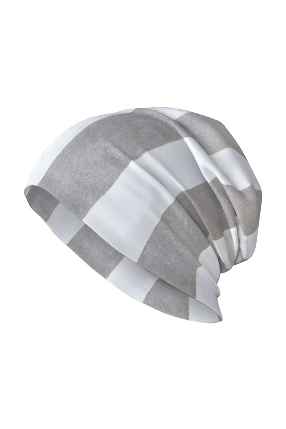 Milk Silk Knitted Pullover Hat 1110.6in Double Layer Design Strong Sweat Absorption For Daily Exercise Travel Ghostwhite Stripe_2