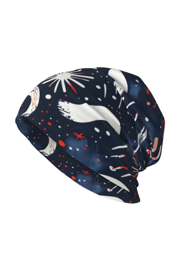 Milk Silk Knitted Pullover Hat 1110.6in Double Layer Design Strong Sweat Absorption For Daily Exercise Travel Independence Day Theme Star (3)