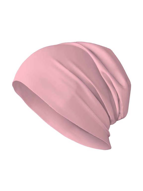 Milk Silk Knitted Pullover Hat 1110.6in Double Layer Design Strong Sweat Absorption For Daily Exercise Travel Lightpink