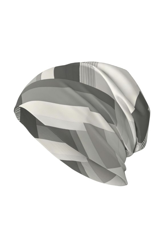 Milk Silk Knitted Pullover Hat 1110.6in Double Layer Design Strong Sweat Absorption For Daily Exercise Travel Lightslategray Geometric Lines_3