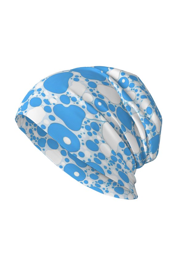 Milk Silk Knitted Pullover Hat 1110.6in Double Layer Design Strong Sweat Absorption For Daily Exercise Travel Milk Cow Skin Print Style Powderblue_4