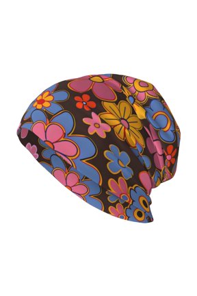 Milk Silk Knitted Pullover Hat 1110.6in Double Layer Design Strong Sweat Absorption For Daily Exercise Travel Retro Groovy Flowers Pattern (7)
