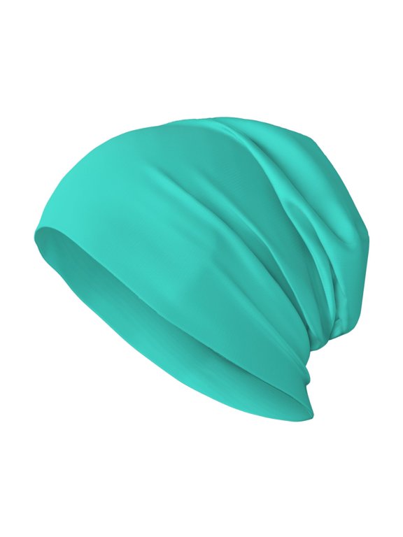 Milk Silk Knitted Pullover Hat 1110.6in Double Layer Design Strong Sweat Absorption For Daily Exercise Travel Teal