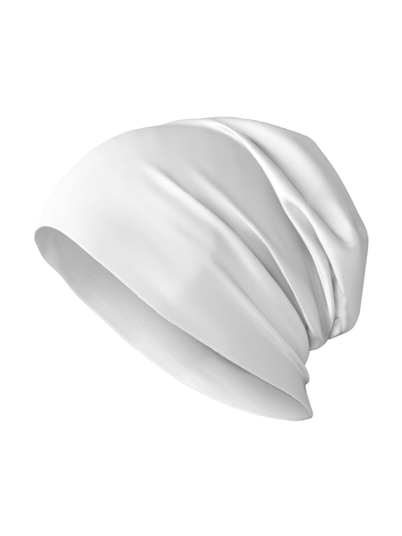Milk Silk Knitted Pullover Hat 1110.6in Double Layer Design Strong Sweat Absorption For Daily Exercise Travel White