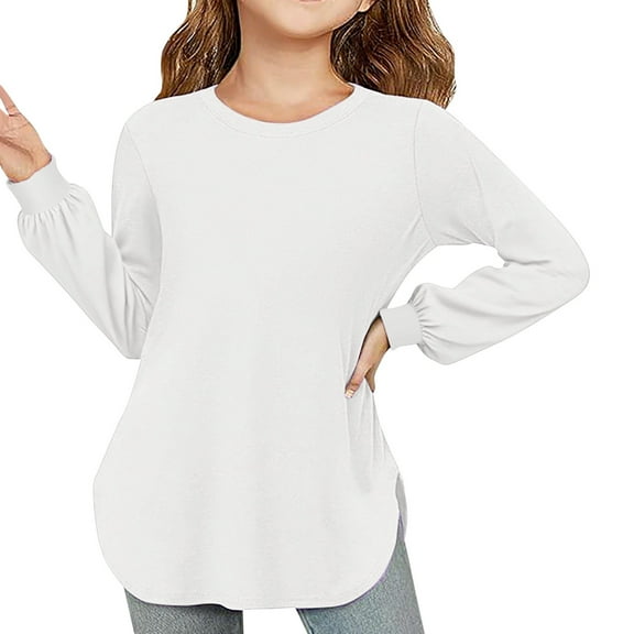 Milk Silk Long Sleeve Blouse for Girls Soft Breathable Everyday Top Versatile Solid Color Shirt Comfortable Slim Fit Design