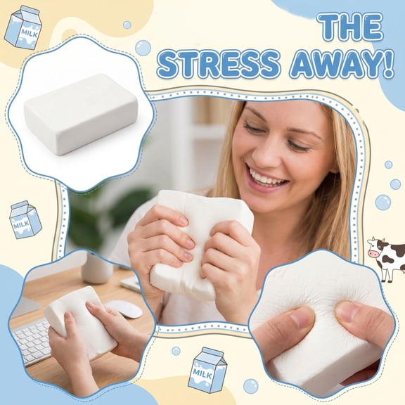 Milk Squishy Featuring Slow Rebound Rebound  Realistic Kawaii Food Squeeze for Deep Decompression, Hand Relief and Aesthetic Desktop Gifts