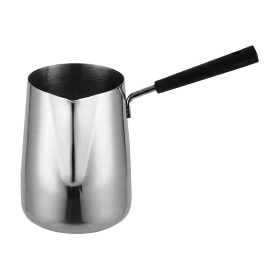 Milk Steamer Cup, Coffee Cup, Latte Art Cup, Stainless Steel, Thick Gauge Build, Black Handle, Coffee Art, Home Cafe Preparation, 1 Pc
