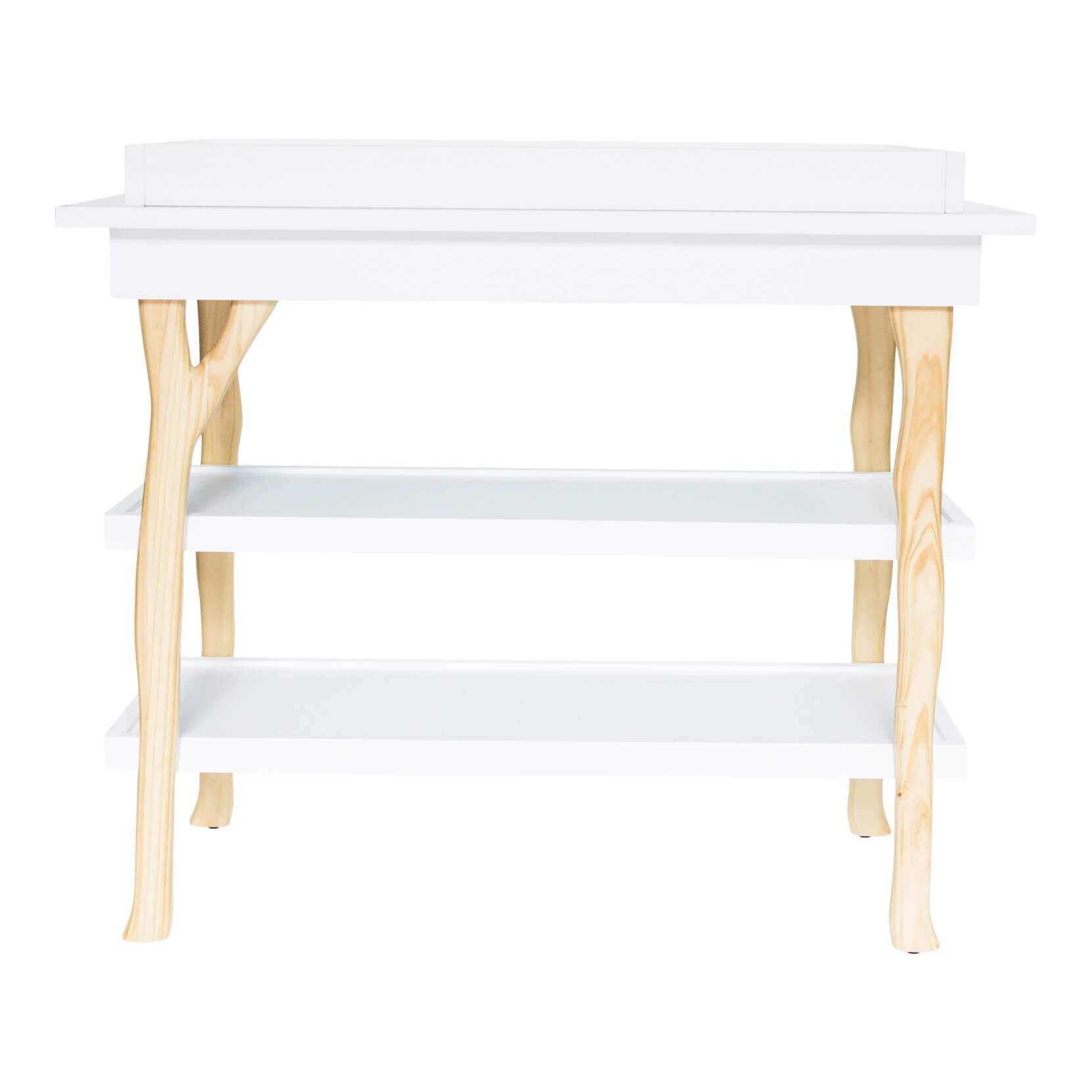 Milk Street Baby Branch Open Shelf Changing Table in Natural with Snow GREENGUARD GOLD CERTIFIED FINISHES