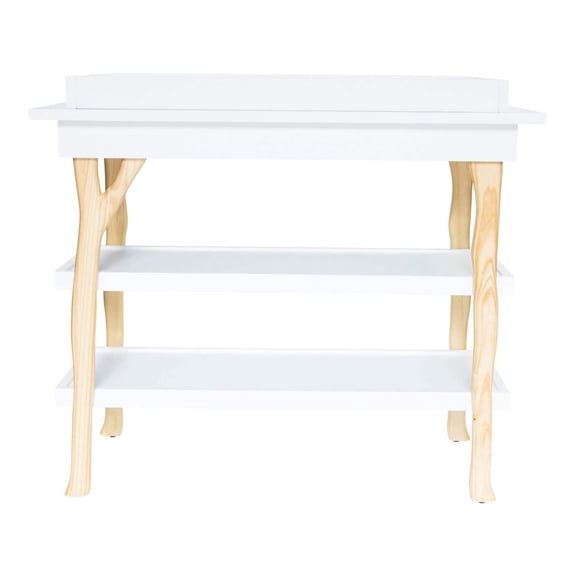 Milk Street Baby Branch Open Shelf Changing Table in Natural with Snow GREENGUARD GOLD CERTIFIED FINISHES