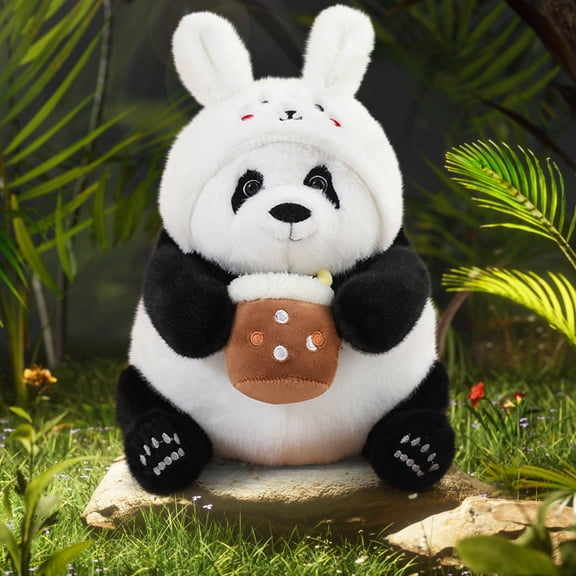 Milk Tea Bread Flower Dinosaur Panda Stuffed Toy, Multifunctional Plush Doll for Sleeping or Decor, Machine Washable Soft Safe for Children Holiday Gift Choice