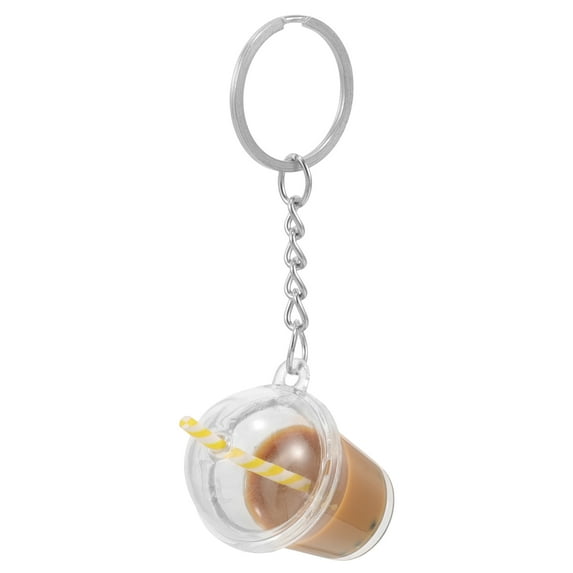 Milk Tea Keychain Key Fob Bubble Tea Accessories Keychain for Backpacks Purse Charm Hanging Pendant Keychains Lovers