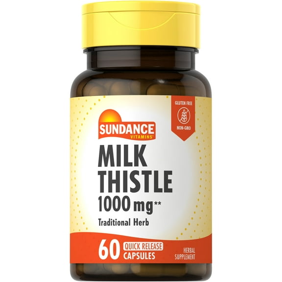 Milk Thistle 1000mg | 60 Quick Release Capsules | Herbal Supplement | for Men and Women | by Sundance