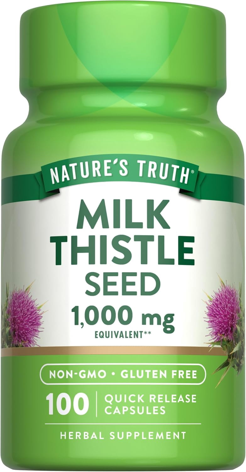 Milk Thistle Capsules | 1000mg | 100 Count | For Men and Women | by Nature's Truth