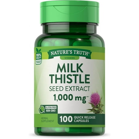 Milk Thistle Capsules | 1000mg | 100 Count | For Men and Women | by Nature's Truth