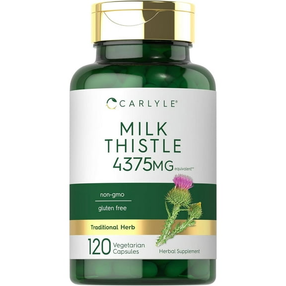 Milk Thistle Extract | 4375mg | 120 Vegetarian Capsules for Men and Women | by Carlyle