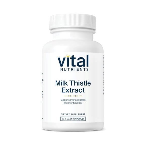 Vital Nutrients Milk Thistle Extract 250mg | Vegan Milk Thistle Supplement for Liver Function & Detox | Antioxidant Support for Glutathione Production| Gluten, Dairy, Soy Free| Non-GMO | 60 Capsules