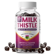 Milk Thistle Oil 1000mg Softgels with Dandelion Extract, Liver Support & Detox Supplement, 120 Count