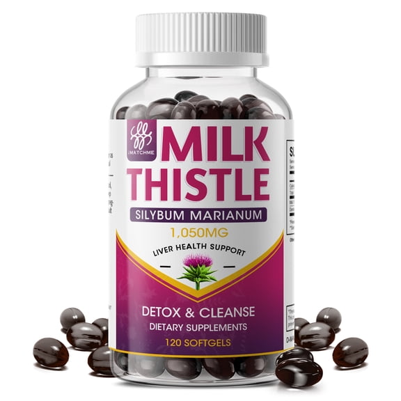 Milk Thistle Oil 1000mg Softgels with Dandelion Extract, Liver Support & Detox Supplement, 120 Count