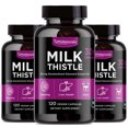 thumbnail image 1 of Milk Thistle Silymarin Supplement (Pack of 3) 30x Extract (Standardized 30:1) by Phi Naturals | 150 mg Per Capsule - 120 Capsules | Supports Liver Cleanse, Detox and more, 1 of 8