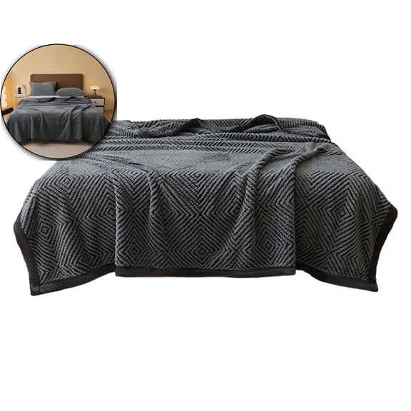 Milk Velvet Blanket 59x78.7" Polyester Soft Double-Sided Throw for Sofa Picnic Travel, Gray
