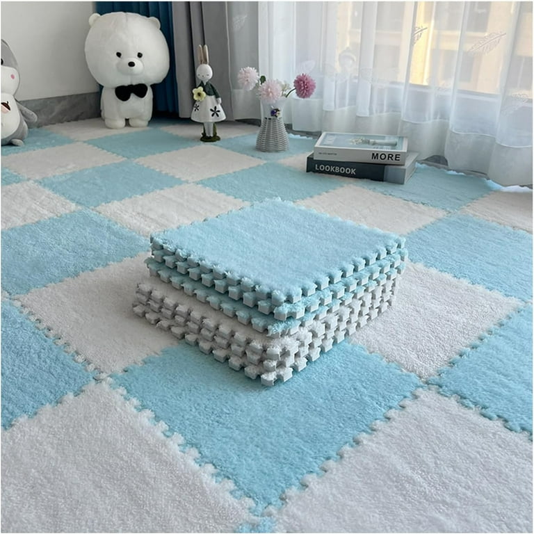 Milk Velvet Patchwork Rugs, Plush Puzzle Foam Floor Mat Milk Velvet Patchwork Rugs, Plush Puzzle Foam Floor Mat