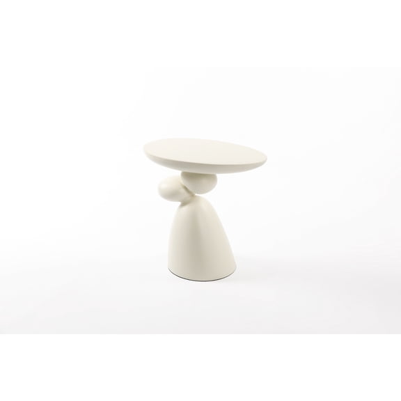 Milk White Fiberglass Coffee Table | Lifts Mood with Single Utensil | Waterproof Fiberglass Design | Ready-to-Use without Assembly