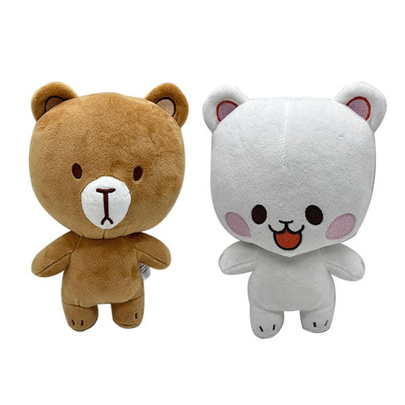 Milk and Mocha Bear Plush Toy 8 inch - Cute Milk Plush Cartoon Anime Plush Doll, Plush Mocha Plush Animal Throw, Birthday Gifts For Children (2pcs)