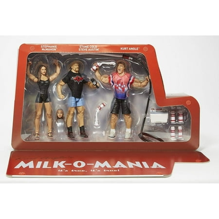 Milk-o-Mania (Kurt Angle, Stone Cold & Stephanie McMahon) - WWE Epic Moments Toy Wrestling Action Figures