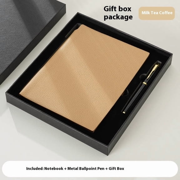 Milk tea coffee colorNotebook, Waterproof PU Leather Journal, Thick Hardcover Executive Notebooks, A5 Notebook for Home School Office Business