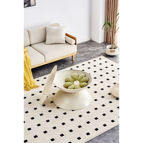 Milk white color - Integrated cat bed - Home living area - Combines functionality for human and pet