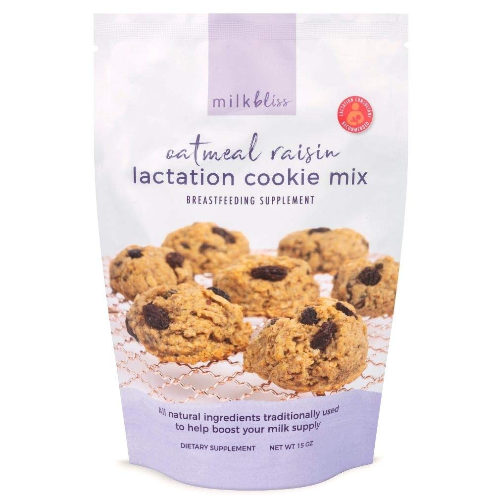 MilkBliss Lactation Cookies Mix Oatmeal Raisin Breastfeeding Cookie Supplement Support for