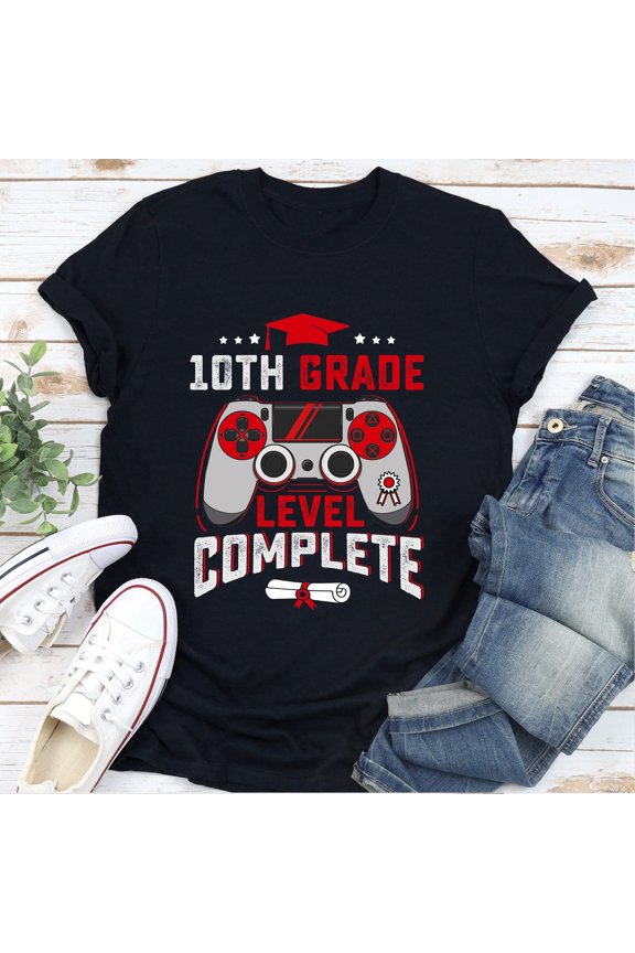 10th Grade Level Complete Shirt, Gamer Class Of 2021 Graduation Shirt, Gaming Lover Shirt, Perfect Gift