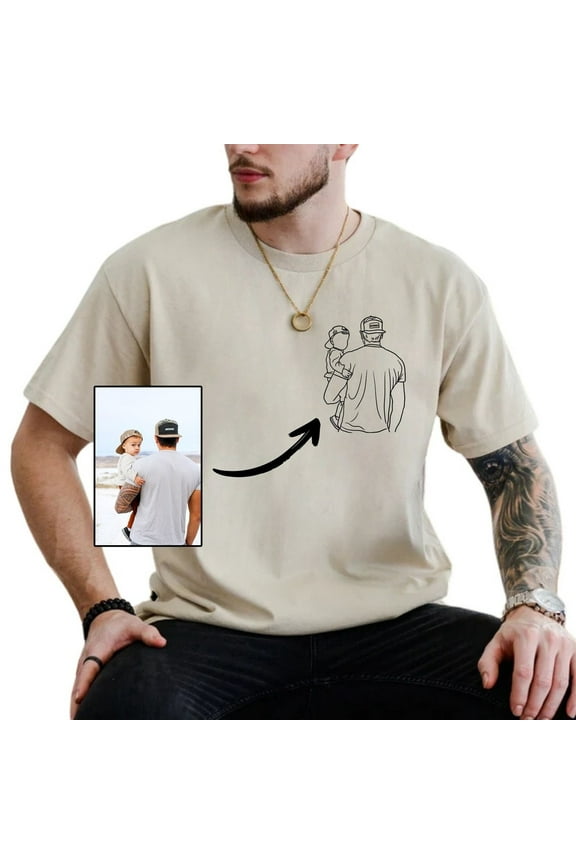 Custom Photo Shirt For Dad, Fathers Day Gifts, Father's Day Shirt, Personalized Dad Portrait Shirt, Dad Birthday Gifts, Gift for Husband