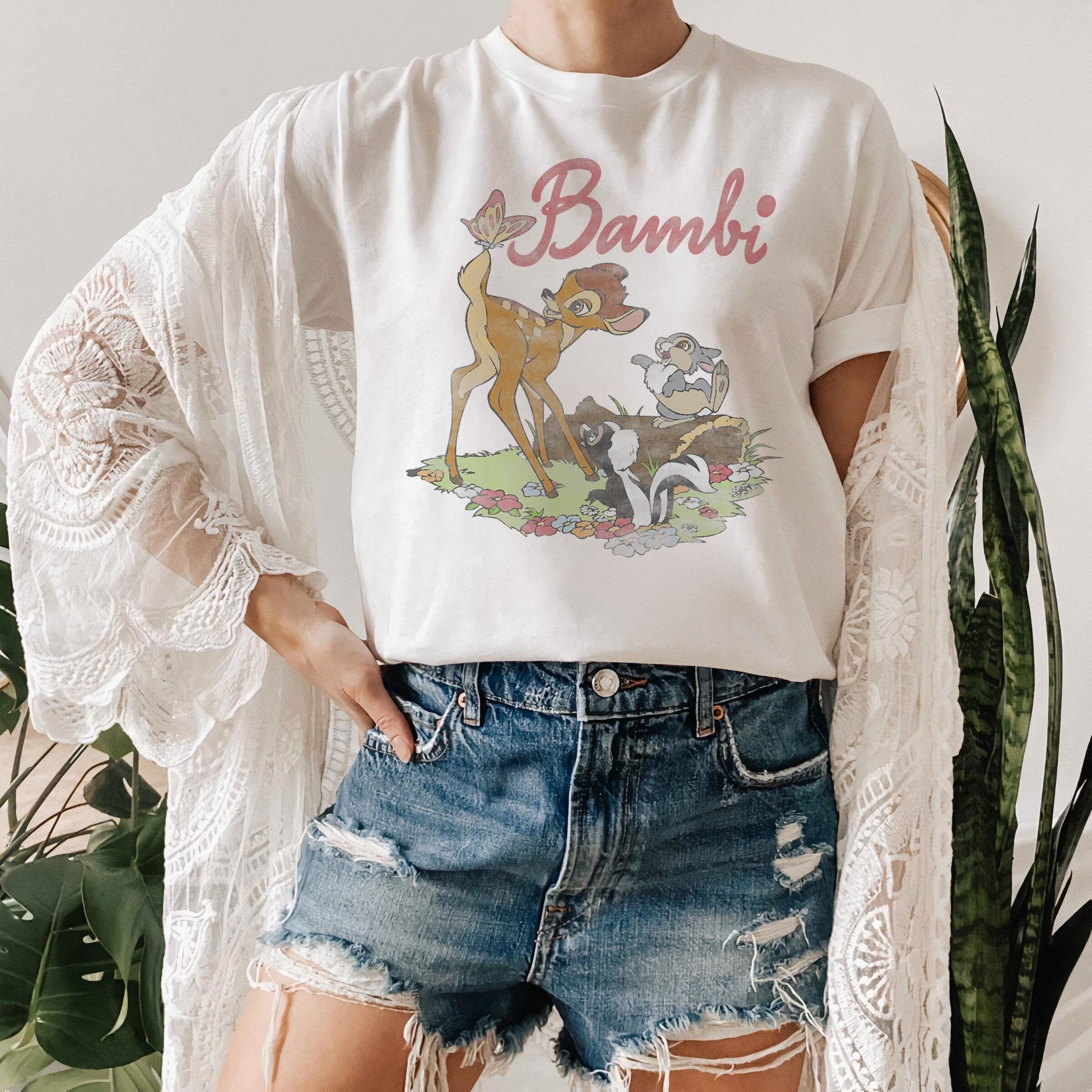 MilkCho Disney Bambi Vintage Group Shot Logo T-Shirt, Bambi