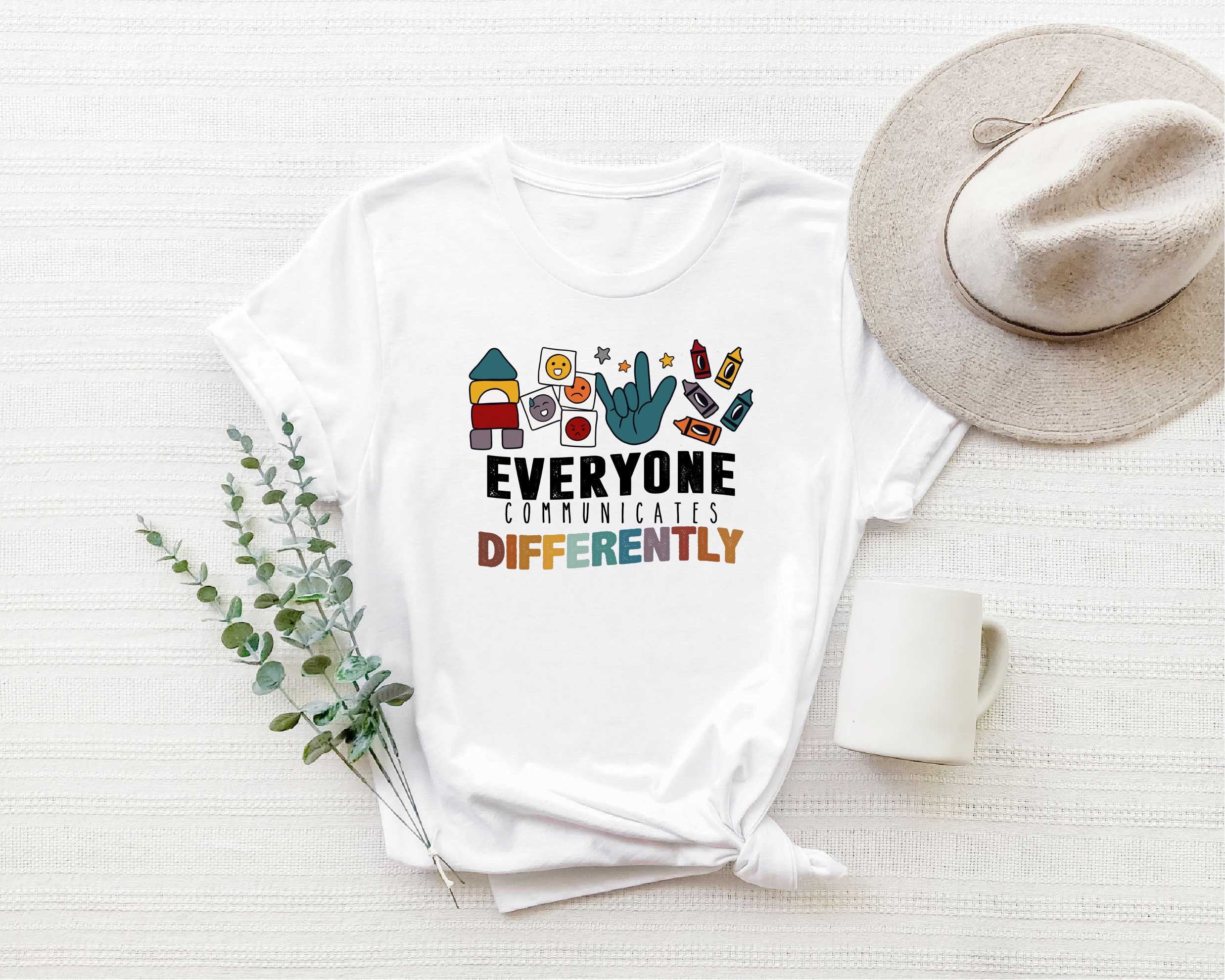 MilkCho Everyone Communicates Differently Shirt, Autism Tee, Autism Shirt for Mom, Autism Awareness, Autism Awareness Month, Autism Shirt Teacher