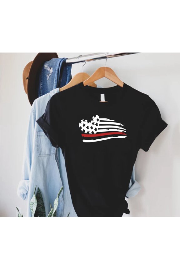 Fireman Wife Shirt, Proud Fire Fighter Shirt, Gift For Fire Fighter Wife, Proud Wife Shirt,American Flag Fire Fighter Wife Tee,Gift For Wife