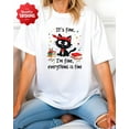 thumbnail image 1 of MilkCho Funny Study Cat T-Shirt: It's Fine Meme, Student, 1 of 4